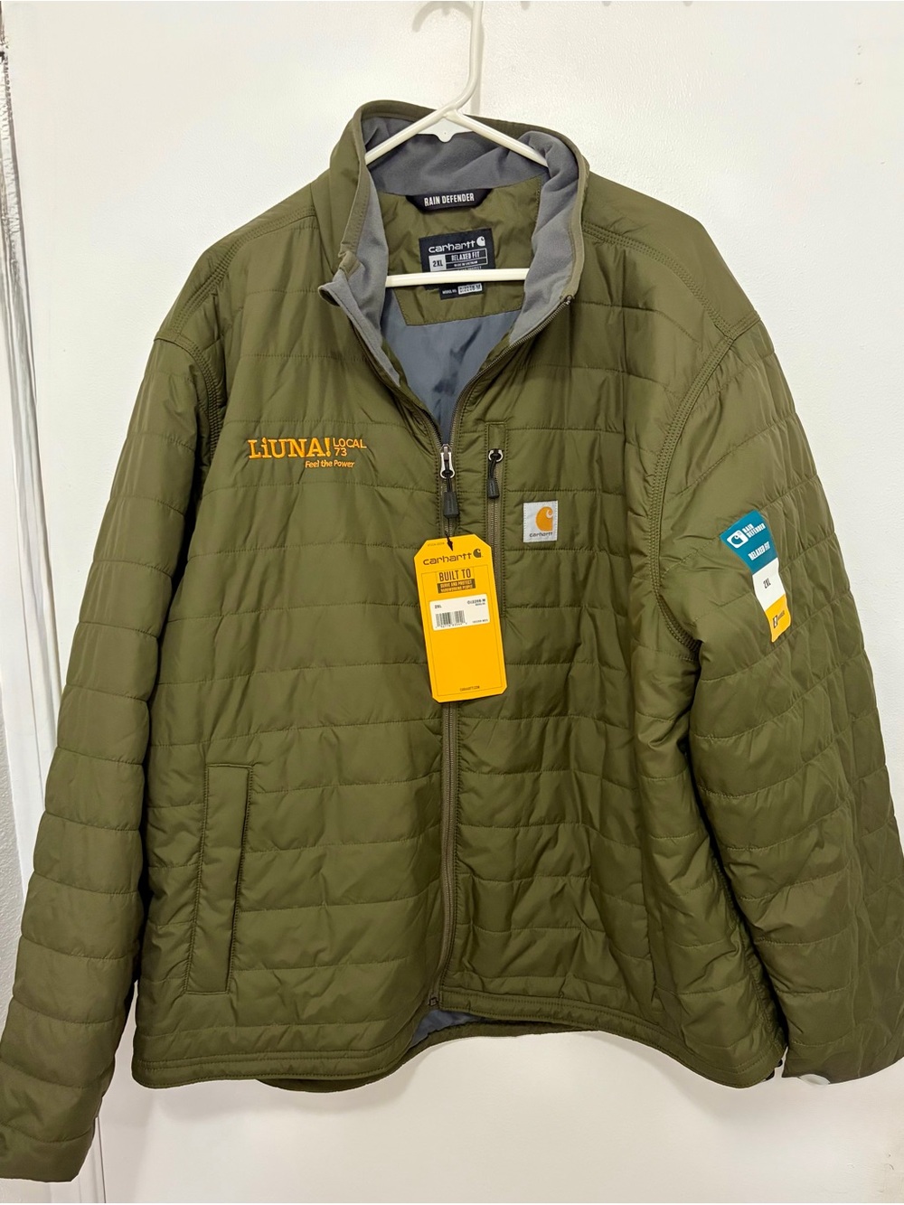 Carhartt Olive Green Quilted Puffer Jacket - Men